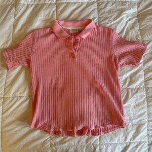 Pink polo sweater top